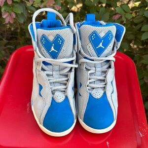 Jordan 6 retro Blue and Gray High-Top Sneakers with Padded Ankle